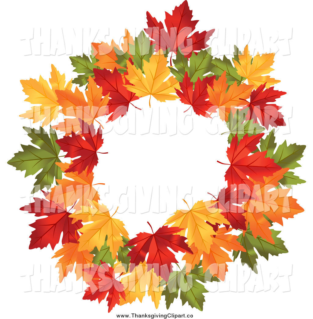 Preview  Vector Clip Art Of A Colorful Autumn Wreath Made Of Leaves    
