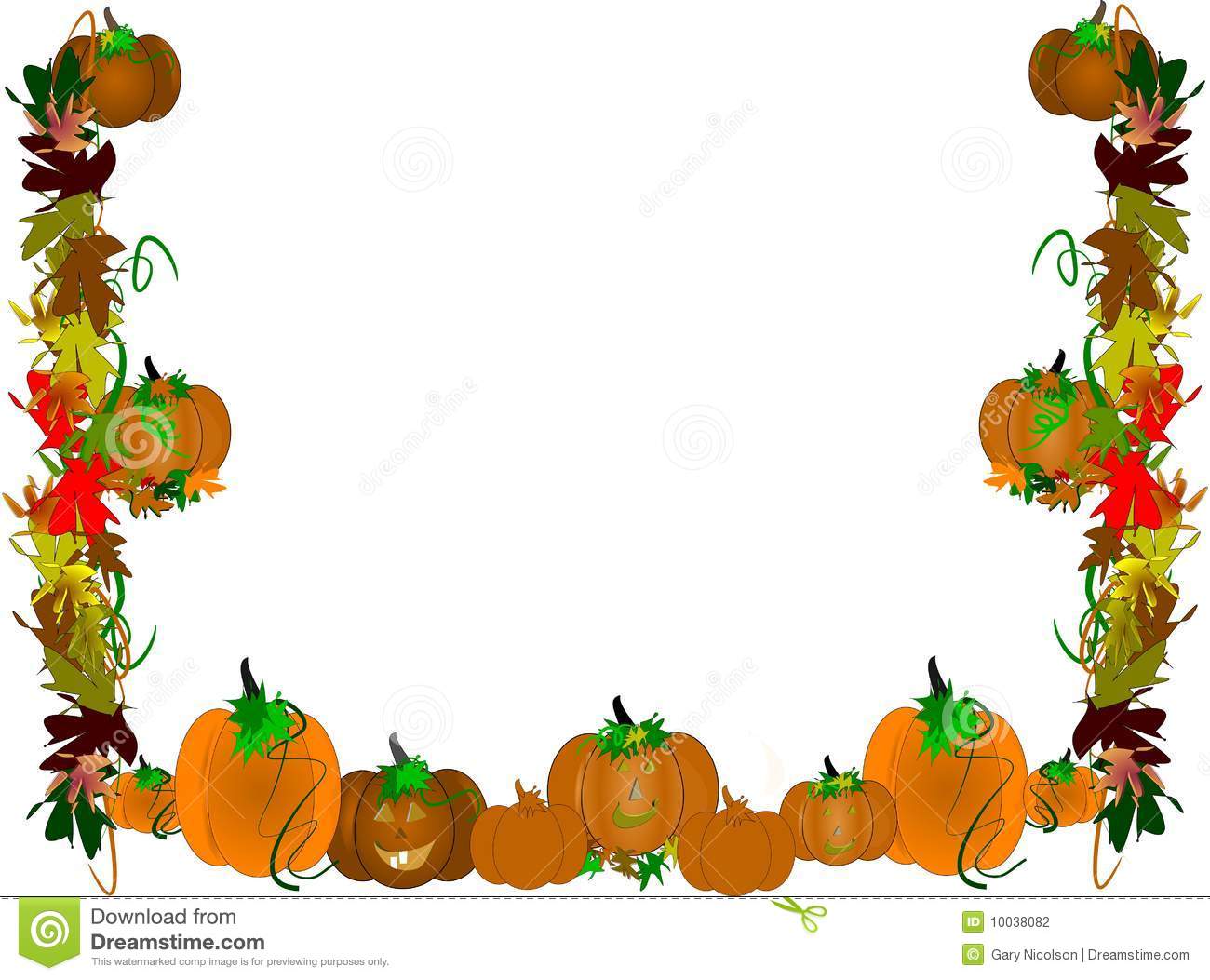 Pumpkin Patch Border Stock Photography   Image  10038082
