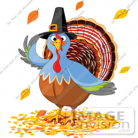 Royalty Free Clip Art Picture Of A Thanksgiving Turkey Bird Wearing A    