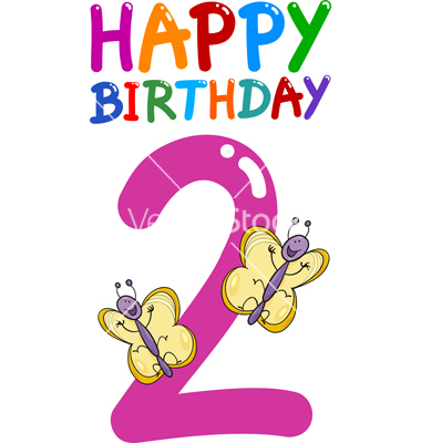 Second Birthday Anniversary Card Vector By Igor Zakowski   Image    
