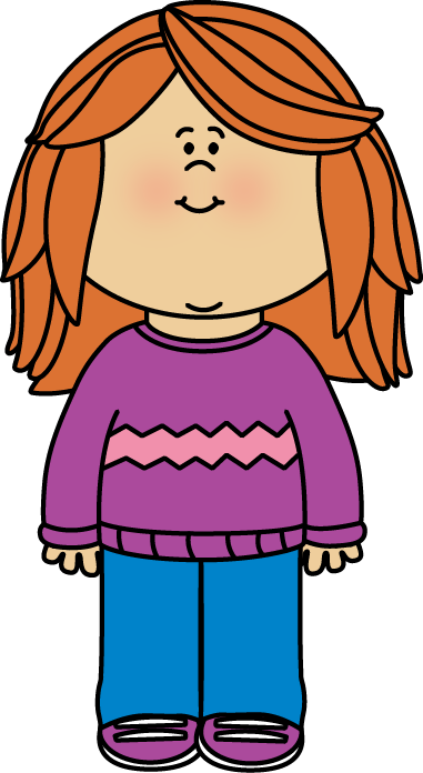     Sweater Clip Art   Girl Wearing A Purple Sweater With A Pink Stripe