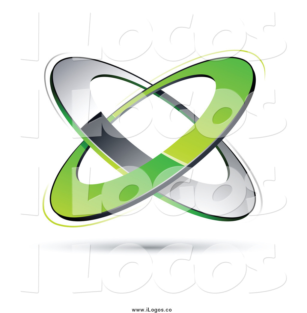 Vector Clipart Of A Floating Green And Chrome Rings Logo By Beboy