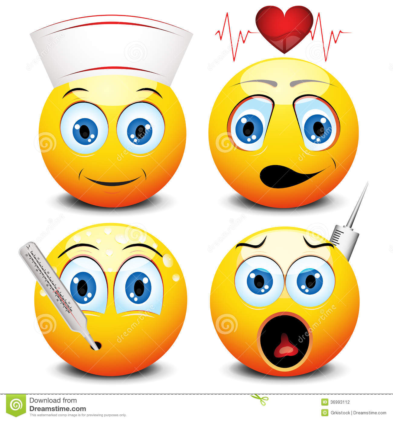 Vector Illustration Of Different Medical Smiley