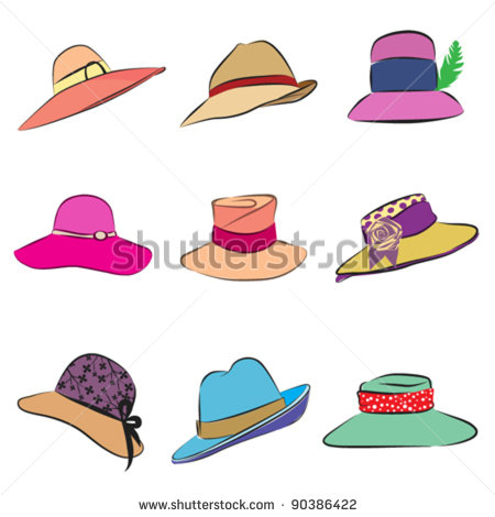 Women Hats Set Stock Vector 90386422   Shutterstock