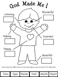 Body Parts Preschool On Pinterest   Body Parts God Made Me And