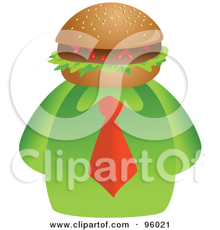 Clipart Illustration Of A Childs Sketch Of A Boy Eating A Messy Burger