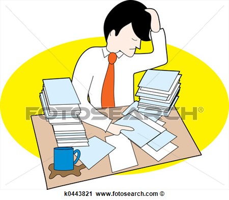Clipart   Man With Messy Desk  Fotosearch   Search Clip Art