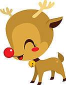 Clipart Of Cute Little Rudolph Reindeer K16052392   Search Clip Art