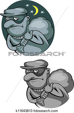 Clipart   Thief Bandit In Mask  Fotosearch   Search Clip Art