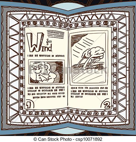 Eps Vectors Of Magic Book With The Spell Of Wind Csp10071892   Search    