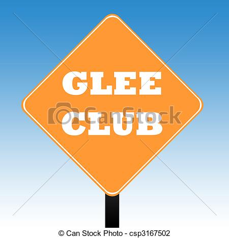   Glee Club Road Sign With A Blue Sky    Csp3167502   Search Clipart    