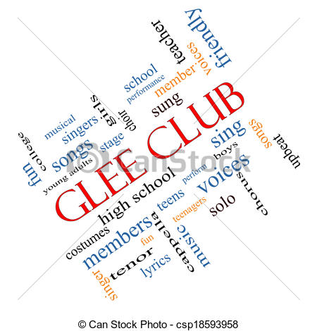 Glee Club Word Cloud Concept Angled With Great Terms Such As Music    