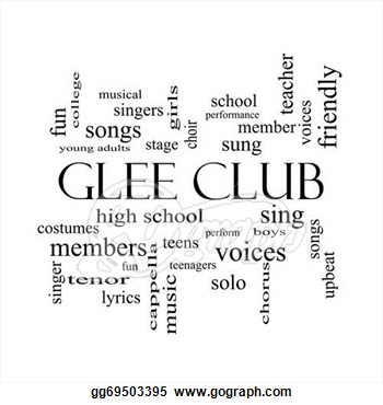   Glee Club Word Cloud Concept In Black And White  Clipart    