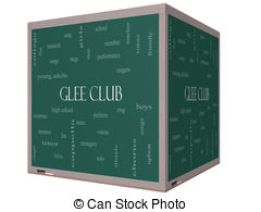 Glee Club Word Cloud Concept On A 3d Cube Blackboard With   