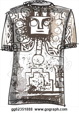 Grunge Inca Tee  Vector Illustration  Clipart Drawing Gg62351888