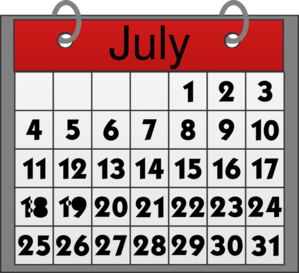 July Calendar Clip Art At Clker Com   Vector Clip Art Online Royalty