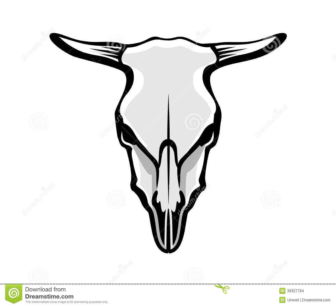 Longhorn Outline Cow S Skull Stock Images