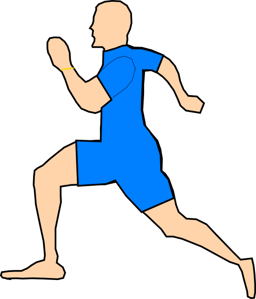Man Running In Light Blue Clip Art At Clker Com   Vector Clip Art