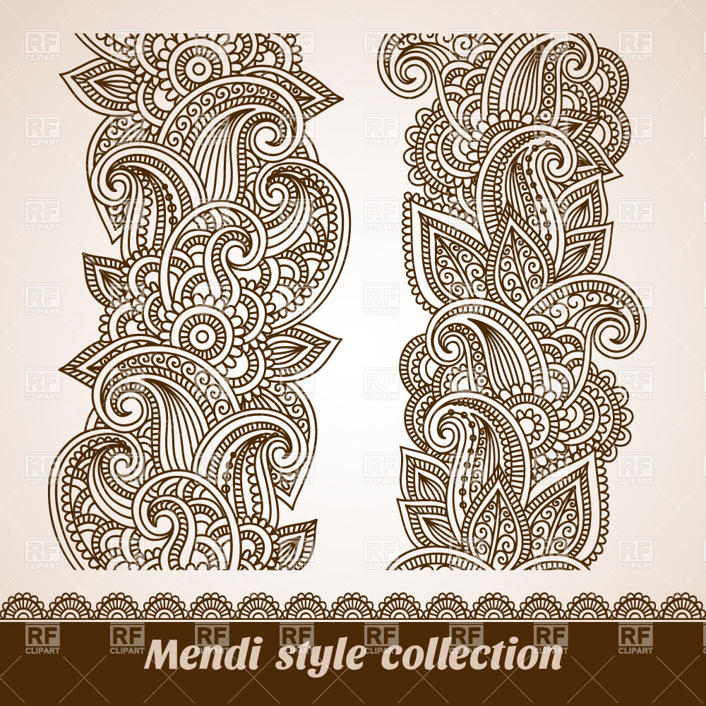 Oriental Ethnic Floral Borders Set 29045 Borders And Frames