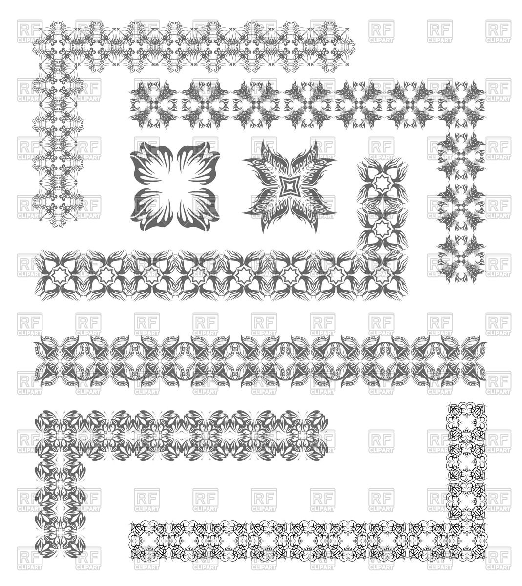 Ornamental Borders With Oriental Floral Patterns 52574 Borders And
