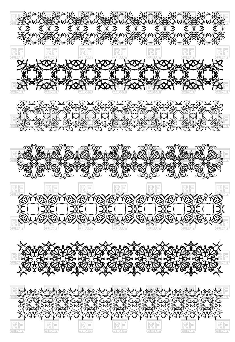 Ornate Decorative Borders With Oriental Floral Ornament 52618 Design