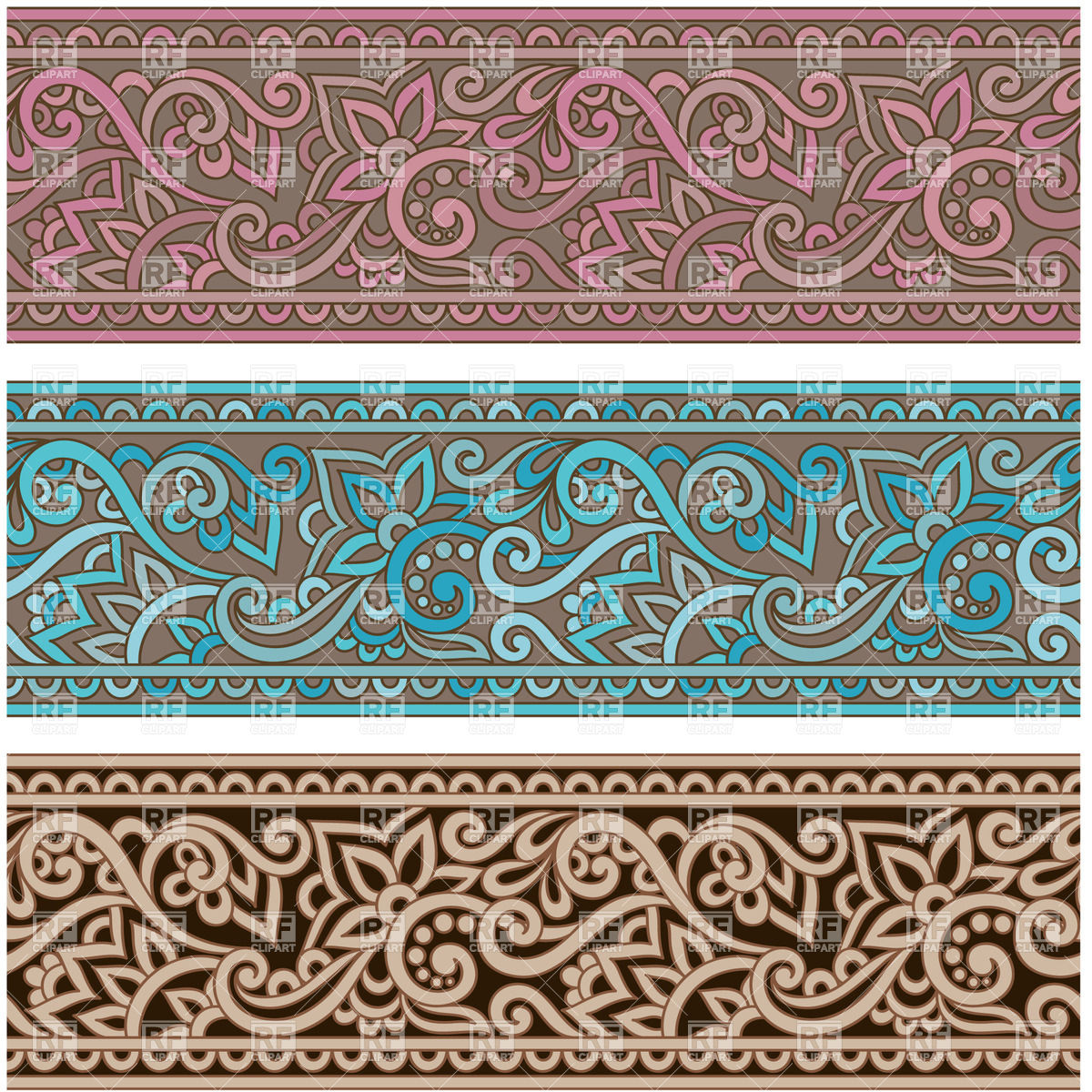 Ornate Oriental Borders Download Royalty Free Vector Clipart  Eps