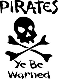 Printable Pirates Warning Sign Party Decoration
