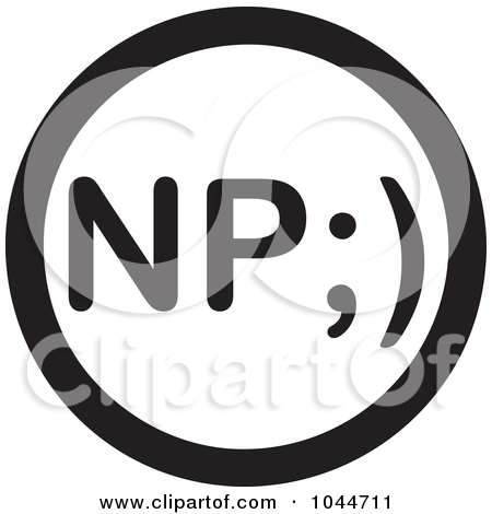 Rf Illustration Of A Black And White Round Np No Problem Clipart