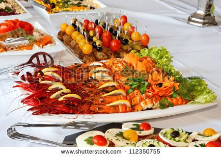 Seafood Buffet Clipart Holiday Buffet Food On The