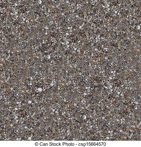 Seamless Texture Of Rocky Steppe Soil With Shells And Pieces Of Rusted