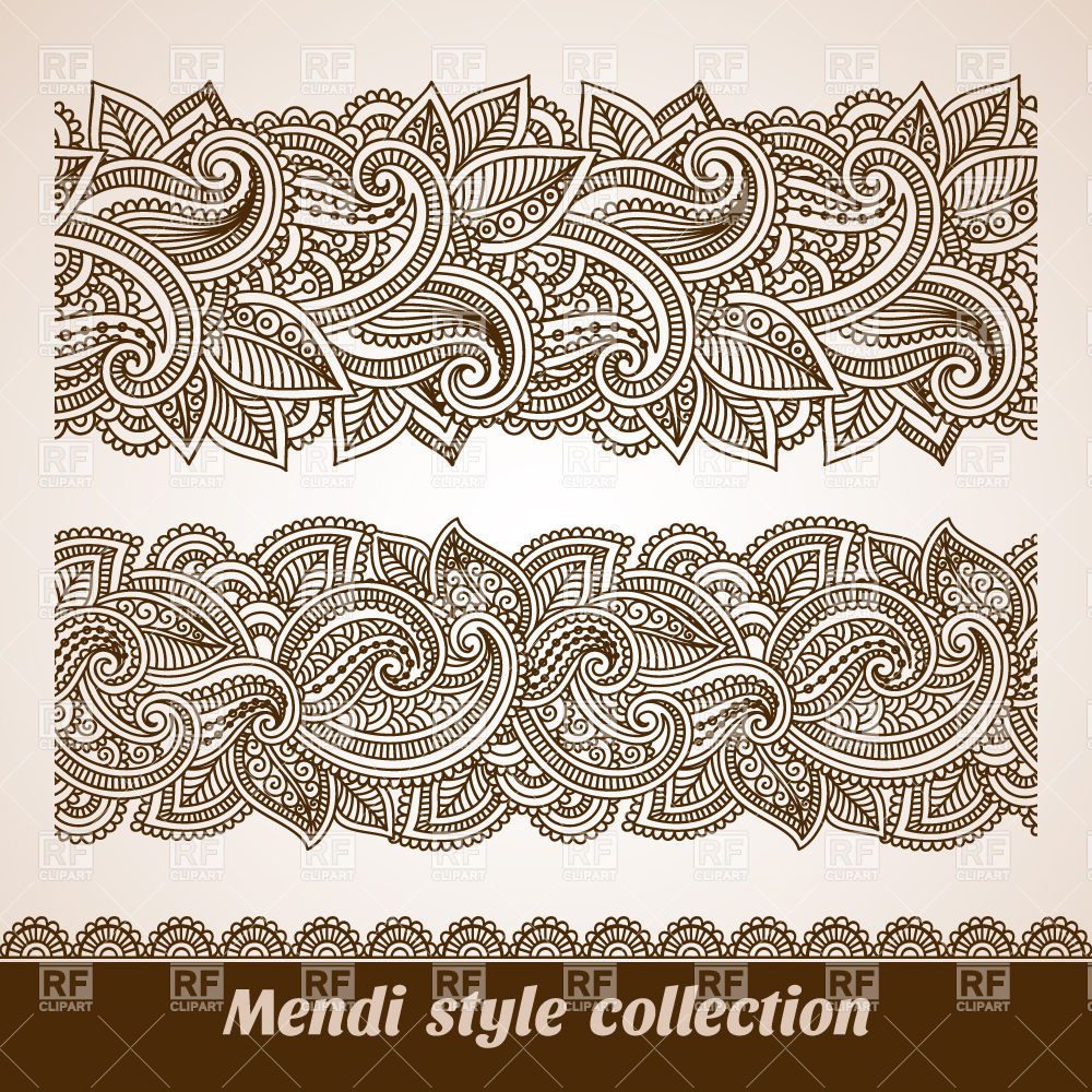 Set Of Curved Floral Oriental Borders 28869 Borders And Frames