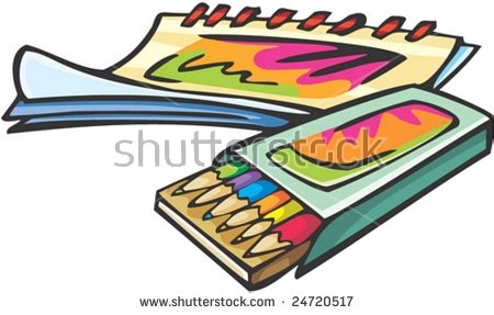 Sketchbook And Color Pencils Stock Vector 24720517   Shutterstock