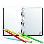 Sketchbook With Pencils   Stock Illustration