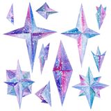 Watercolor Ice Wind Rose Crystals Design Elements Royalty Free Stock    