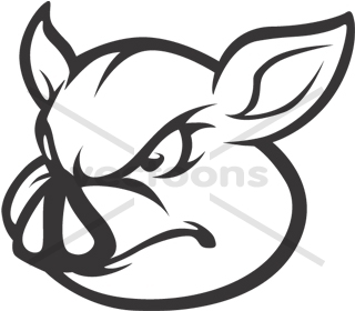 Wild Pig Hog Outline Icon Logo