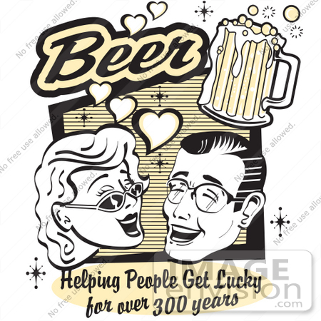 29408 Royalty Free Cartoon Clip Art Of A Woman And Man With Beer Beer