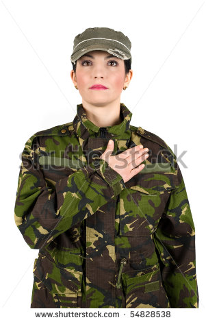 Army Soldier Swear Solemnly With Hand On Heart To Defend Country