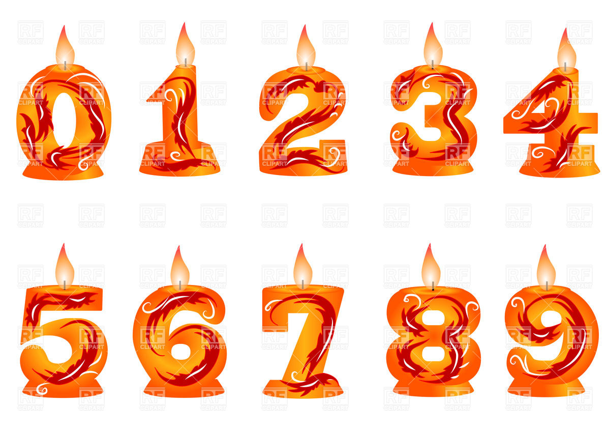 Birthday Candle Made As Numbers Download Royalty Free Vector Clipart