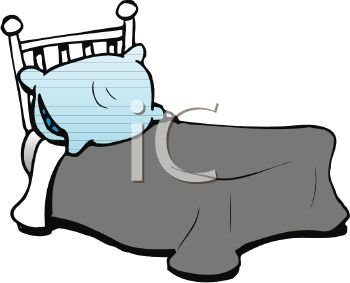 Cartoon Of A Comfy Bed   Royalty Free Clip Art Illustration