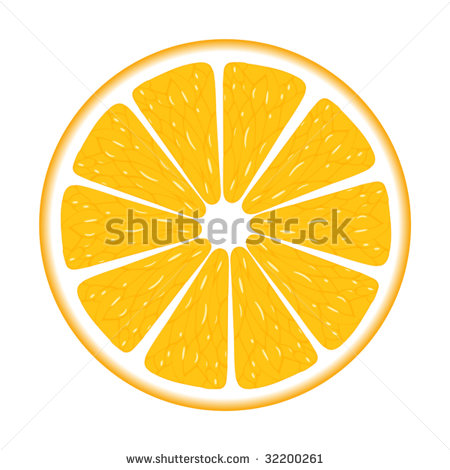 Orange Segment Isolated On A White Background  Vector Illustration
