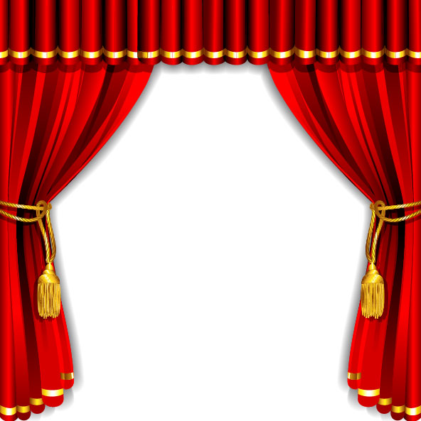 Red Curtain Elements Vector Background 01   Vector Background Free