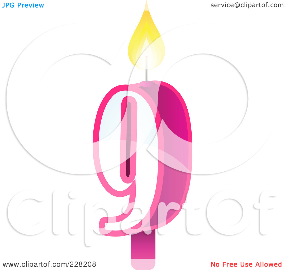 Royalty Free  Rf  Clipart Illustration Of A Number 9 Birthday Cake