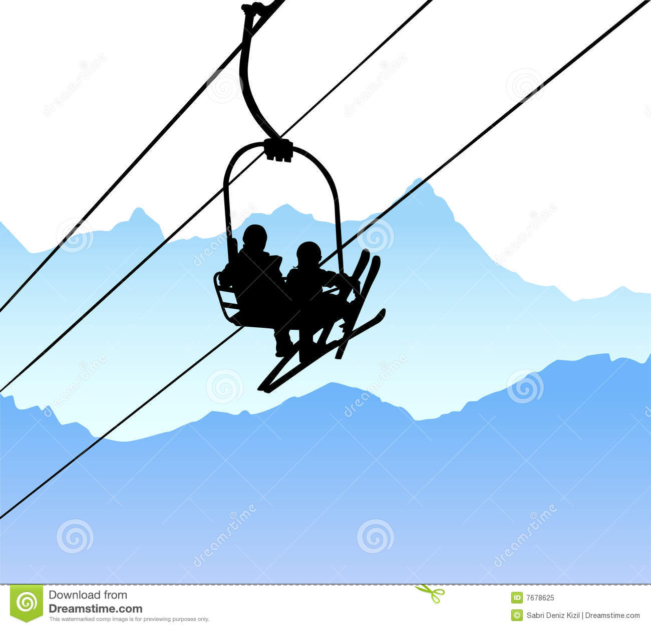 Ski Lift And Mountain Vector