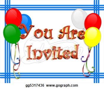 Birthday Invitation Balloons Border  Stock Clipart Gg5317436   Gograph