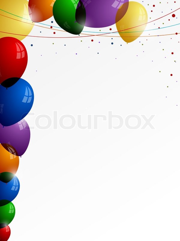 Bunte Luftballons Auf Wei Em Hintergrund Mit Farbigen F Den Und    