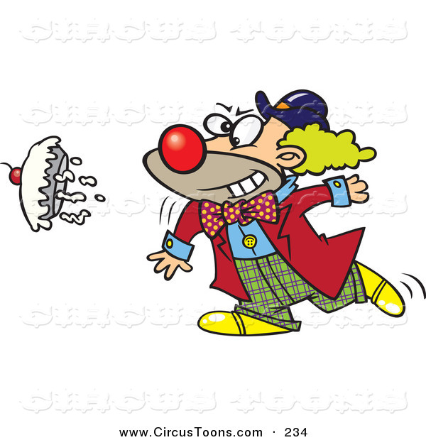 Circus Clipart Of A Clown Throwing A Pie As A Joke By Ron Leishman