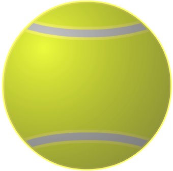 Clip Art Of A Fluorescent Yellow Green Tennis Ball