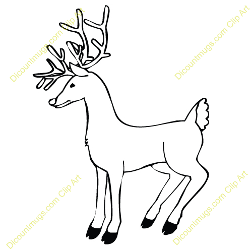 Clipart 12259 Realistic Reindeer   Realistic Reindeer Mugs T Shirts