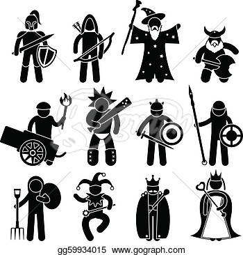 Clipart   A Set Of Pictogram Representing Ancient Warrior Character
