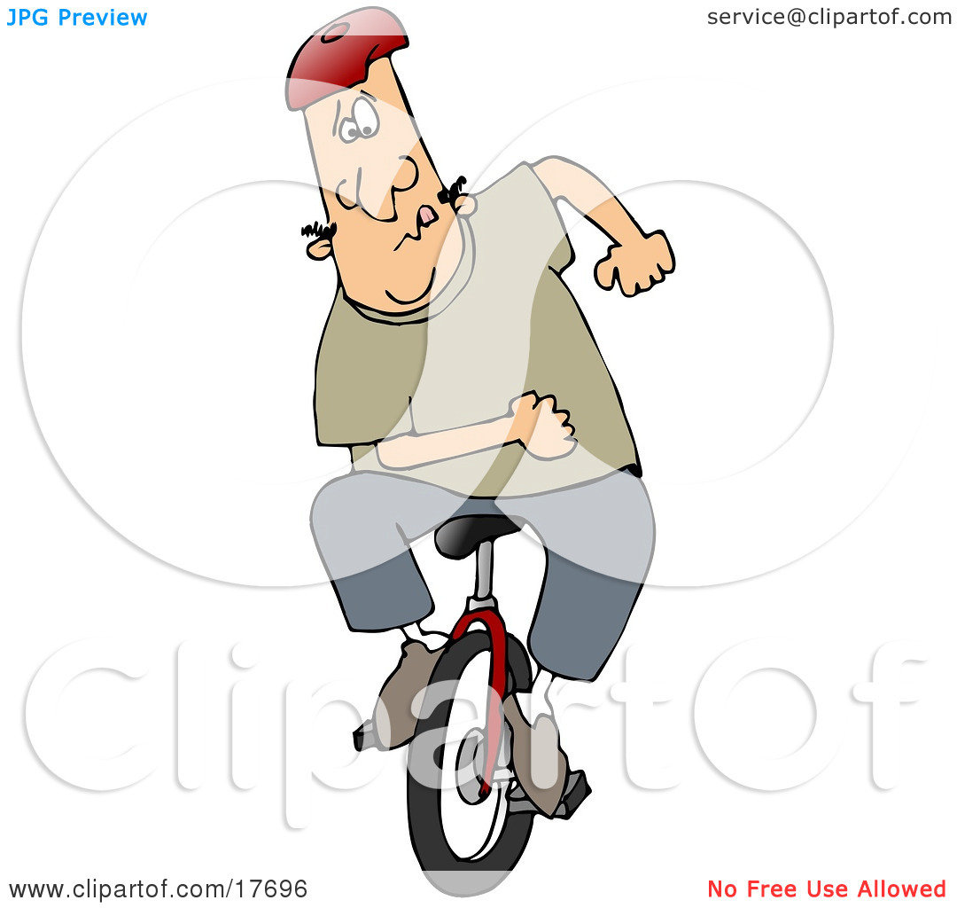 Clipart Illustration Of A Motivated Caucasian Man Trying To Learn How